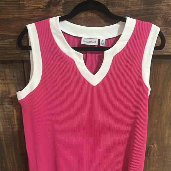 By Nina Leonard , Pink and White Sleeveless Sheath Dress - Picture 3 of 4